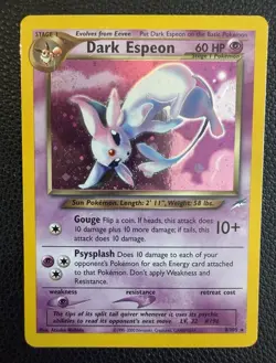 Pokemon TCG Dark Espeon 4/105 Holo Rare Neo Destiny Unlimited Eng 2000 - Image 1
