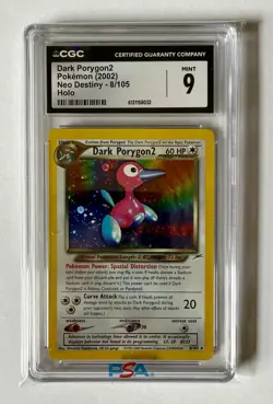 2002 Pokemon Neo Destiny Dark Porygon2 8/105 Holo CGC 9 Mint - Image 1