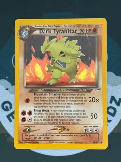 Pokemon TCG Dark Tyranitar 11/105 Unlimited Holo Rare Neo Destiny Lightly Played - Image 1