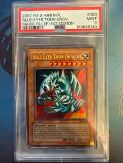 Yu-Gi-Oh! Blue-Eyes Toon Dragon 1st Ed Secret Rare MRL-000 PSA 9 New Cert! - Image 1