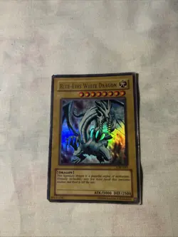 Yu-Gi-Oh! Blue Eyes White Dragon Hologram Foil Vintage ( LOB-E001 ) - Image 1