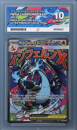 Mega Charizard X EX 023 Black Star Promo Gem Mint 10 UPC Graded Pokemon Card - Image 1
