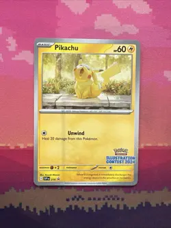 Pokemon Card Pikachu 214 Black Star Promo Illustration Contest 2024 Near Mint - Image 1