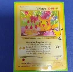 Pokemon ____'s Birthday Pikachu #24 Holo Promo Black Star Classic Celebrations - Image 1