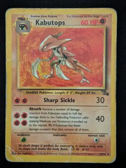 Kabutops 24/62 Fossil Set Unlimited Pokemon Card WOTC TCG Non Holo - Image 1