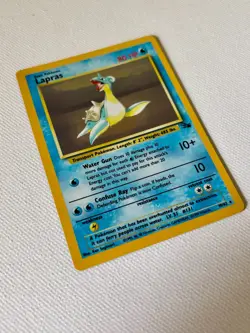 Lapras Holo Rare Fossil 10/62 80HP Unlimited WOTC 1999 Vintage Pokemon TCG MP - Image 3