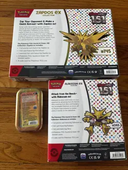 Pokemon TCG Scarlet Violet 151 Sealed Lot Bundle Zapdos EX Alakazam Mini Tin New - Image 2