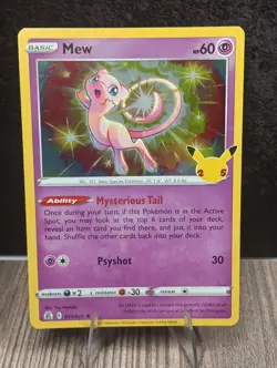2021 Mew Holo Rare Pokemon TCG Celebrations Card 011/025 - Image 1