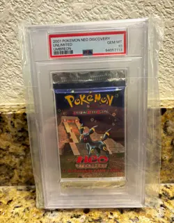 PSA 10 2001 Pokemon TCG Neo Discovery Unlimited Umbreon Booster Pack 11 Cards - Image 1