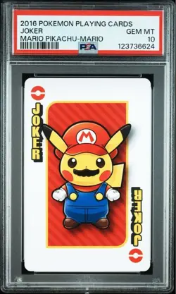 PSA 10 Mario Luigi Pikachu Playing Cards 2016 Joker Pokemon Center - Image 3