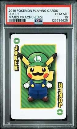 PSA 10 Mario Luigi Pikachu Playing Cards 2016 Joker Pokemon Center - Image 5