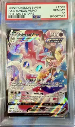 PSA 10 GEM MINT 2022 Sylveon VMAX TG15/TG30 Brillant Stars Pokemon cards TCG - Image 2