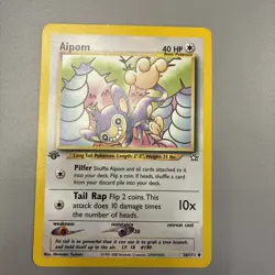 Pokemon, Aipom, 26/111, Neo Genesis, 1st Edition, WOTC, LP/NM Condition. - Image 1