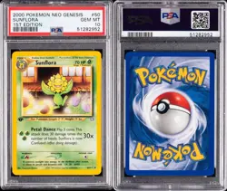 Pokemon TCG 2000 Neo Genesis Sunflora 50/111 1st Ed Regular PSA 10 EN - Image 3