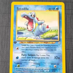 Wizards of the Coast Pokemon TCG Totodile Neo Genesis 1st Ed 81/111 HP 50 - Image 1
