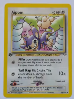 Pokemon Neo Genesis 1st Edition Uncommon Card Aipom 26/111 - Image 1
