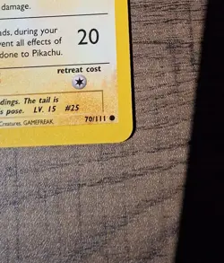 1st Edition Pikachu Neo Genesis 70/111 English 2000 Pokemon TCG [NM] - Image 4