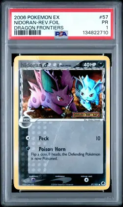 PSA 1 2006 Dragon Frontiers Nidoran 57/101 REVERSE Holo Pokemon Delta Species - Image 1