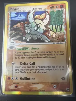 Pokemon TCG Pinsir Delta Species Dragon Frontiers [Holo] 9/101 CREASE - Image 1