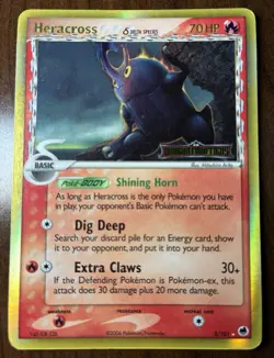 Pokemon TCG Heracross Delta Species 3/101 Dragon Frontiers Holo LP/MP Stamped - Image 1