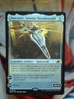 Dawnsire, Sunstar Dreadnought MTG EOE 0238 Promo NM Spacecraft Artifact - Image 1