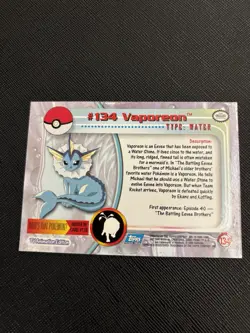 Topps Pokemon TCG TV Animation Edition Vaporeon #134 Holo Card EN 1999 - Image 2
