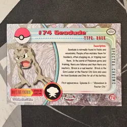 SPECTRA FOIL Geodude 74 Foil Topps Chrome TV Animation Edition LP Pokemon Card - Image 2