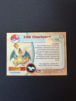 Topps 1998 Pokemon TCG TV Animation Edition Charizard 06 Holo English Black Logo - Image 2