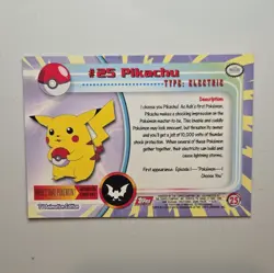 Topps Pokemon - Pikachu #25 | TV Animation Edition | 1999 EN - Image 2