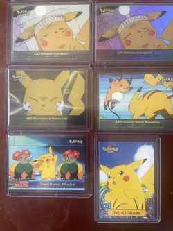 Topps Pikachu Pokemon Card 1st Print Blue Label, 1999 TV Animation Series Bundle - Image 1
