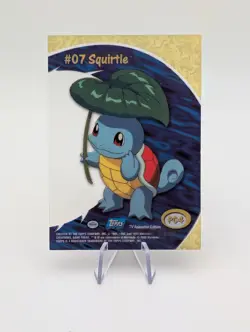 Squirtle #07 Clear PC4 Topps Blue 2000 TV Animation Edition Raw Pokemon Card - Image 1