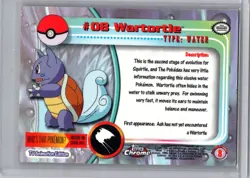 Topps Pokemon Topps Chrome #08 Wartortle TV Animation Edition Holo Card - Image 2
