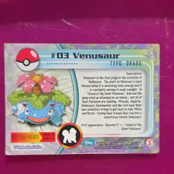 Topps Venusaur 03 TV Animation Edition Holo Pokemon TCG 1999 English - Image 2