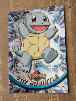 Squirtle #07 Blue Logo Topps TV Animation Edition FOIL Pokemon 1999 UK PRINT NM - Image 2