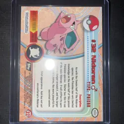 Nidoran Topps Pokemon Card - TV Animation Edition - Holo - #32 Blue Logo NM - Image 2