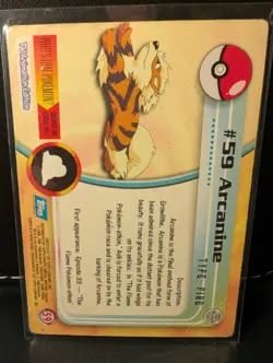 Arcanine #59 - Topps Pokemon TV Edition Series - 1999 - LP - Pokemon Card - Image 2