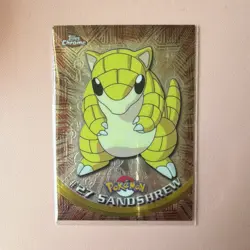Topps Chrome TV Animation Edition Sandshrew #27 Foil Die-Cut Pokemon Card - Image 1