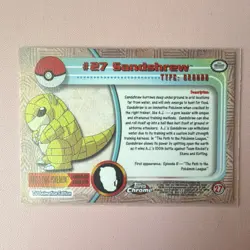 Topps Chrome TV Animation Edition Sandshrew #27 Foil Die-Cut Pokemon Card - Image 2