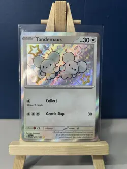 Pokemon TCG Tandemaus 209/091 Paldean Fates Baby Shiny Rare Card - Image 1