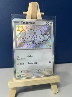 Pokemon TCG Tandemaus 209/091 Paldean Fates Baby Shiny Rare Card - Image 2