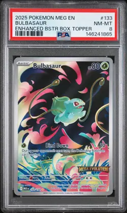2025 POKEMON MEG EN-MEGA EVOLUTION ENHANCED BOOSTER BOX TOPPER BULBASAUR PSA 8 - Image 1