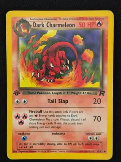 1st Edition Dark Charmeleon Team Rocket 32/82 Pokemon Card WOTC TCG Non Holo - Image 1