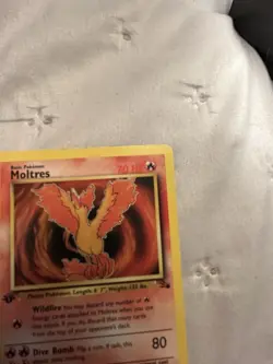 Moltres Pokemon Card TCG Fossil 1st Edition Non Holo 1999 WOTC 27/62 - Image 3