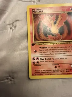 Moltres Pokemon Card TCG Fossil 1st Edition Non Holo 1999 WOTC 27/62 - Image 5