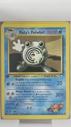Pokemon TCG Misty’s Poliwhirl 53/132 1st edition Gym Heroes WOTC Vintage Card NM - Image 1