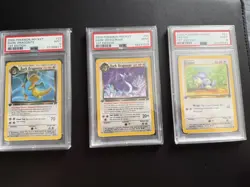Pokemon TCG 1st Edition Dark Dragonite - Dark Dragonair - Dratini PSA9 Bundle - Image 1