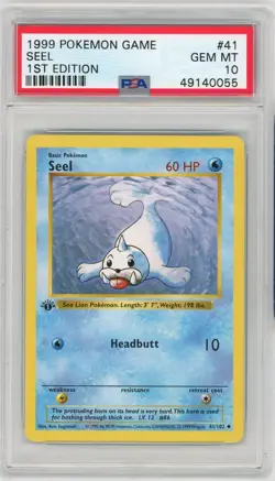 PSA 10 Pokemon TCG 1999 Base Set 1st Edition Shadowless - Seel 41/102 - Image 1