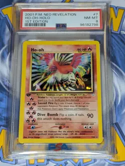 Ho-oh 7/64 1st Edition Holo Rare Neo Revelation Pokemon Tcg PSA 8 NM-MT - Image 2