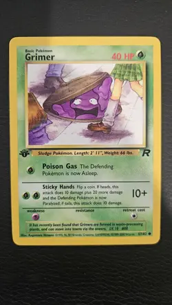 Grimer 57 Near Mint 82 Team Rocket 1st Edition Pokemon Card TCG - NM - Image 1