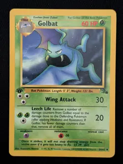 1st Edition Golbat 34/62 Fossil Set Pokemon Card WOTC TCG Non Holo - Image 1
